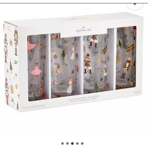 Hallmark Festive Nutcracker Glass Set with Red and Green Accents